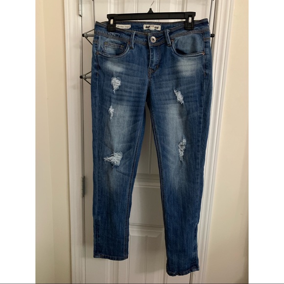 Dollhouse Denim - Skinny Low Rise Ripped Jeans